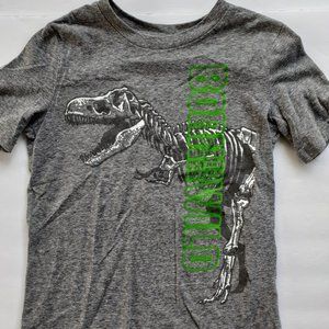 Jumping Beans Boys T-Shirt Dinosaur Gray Green Short Sleeve 7